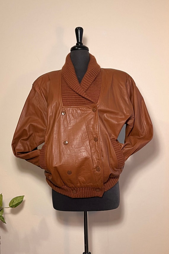 Vintage Brown Leather Jacket | 90's does 80's