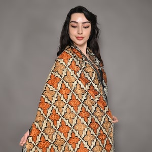 Handmade Cashmere Embroidered Shawl | Vintage Ethnic Wrap | Bohemian Wool Scarf | Artisan Stole