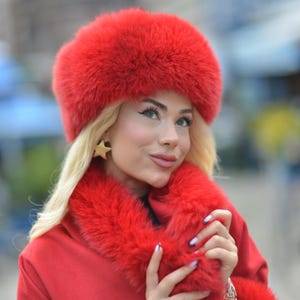 Luxury Red Fox Fur Hat: Warm Winter Headwear