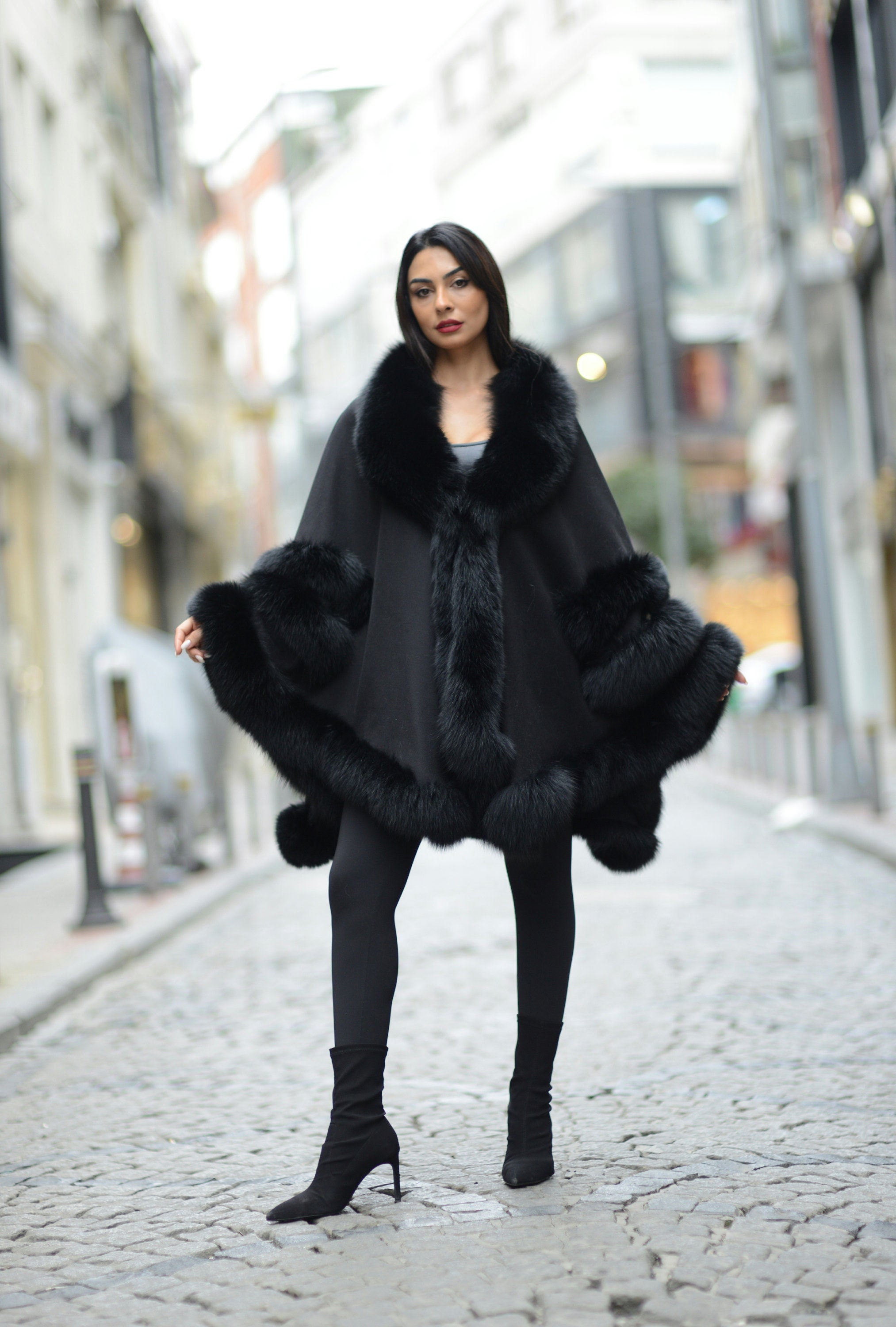 Winter Fur Cape Etsy Singapore