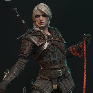 Hand Painted Bunny Statue | Ciri The Witcher | Game Inspired Collectible | Hand Painted Resin Model | Fantasy Gaming Display Art