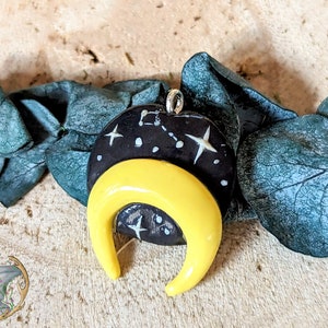 Witchy Moon Pendant - Sichelmond Fimo Anhänger