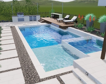 Kensington Pool and Spa Plans: Modern Design (Downloadable)