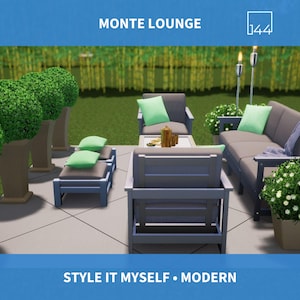 Monte Lounge | DIY Backyard Design | 3D Renderings | Landscape | Spring Decor | Yard Decor | House Plans | Housewarming Gift