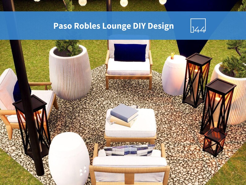 Paso Robles Lounge DIY Backyard Design 3D Renderings Etsy