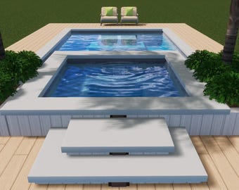 Euphorbia Pool & Spa Plan: Modern Industrial Design (Downloadable)