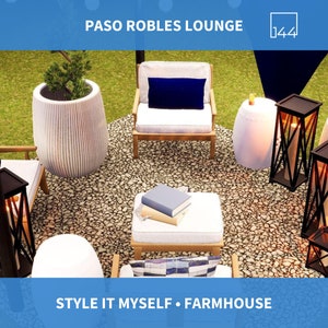 Paso Robles Lounge | DIY Backyard Design | 3D Renderings | Farmhouse Landscape | Spring Decor | Yard Decor | House Plans | Housewarming Gift