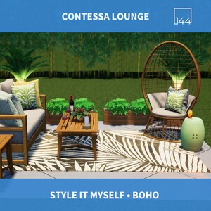 Contessa Lounge | DIY Backyard Design | 3D Renderings | Landscape | Spring Decor | Yard Decor | House Plans | Housewarming Gift