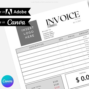 Invoice Template | PDF Form | Professional Receipt| Calculating Form