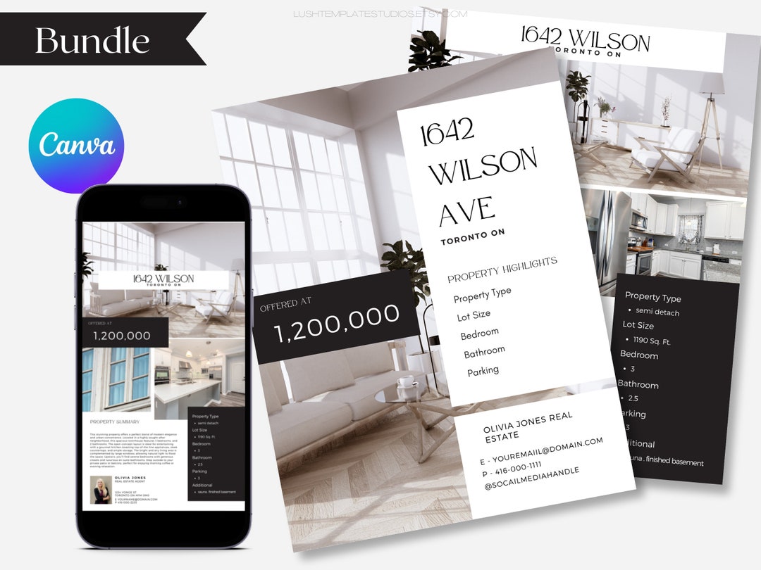 Real Estate Flyer Bundle | Canva Templates for Realtors | Property ...