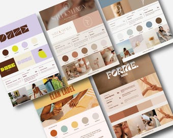 Modern Professional Brand Board Template Bundle | 5 Editable Canva Branding Kits | Mood boards for Entrepreneurs & Small Businesses