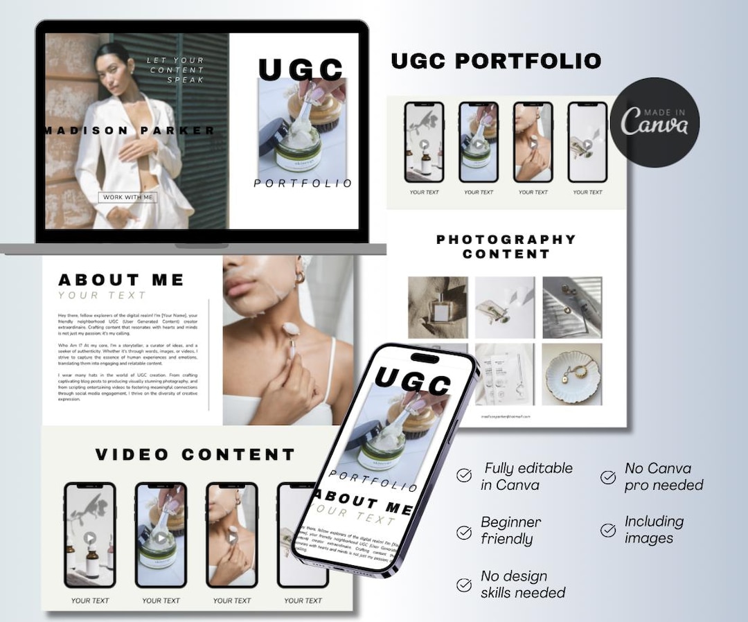 UGC Portfolio Website Template | Ugc Portfolio Template | Ugc Canvas ...