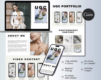 UGC Portfolio website template | Ugc portfolio template | Ugc canvas template | Ugc website | Ugc template | Template for Ugc creators