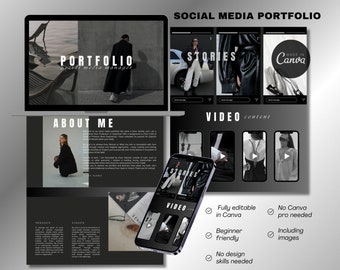 Social Media Portfolio Template | Aesthetic Portfolio for Social Media Managers | Elegant Canva Template | Social Media Manager Template