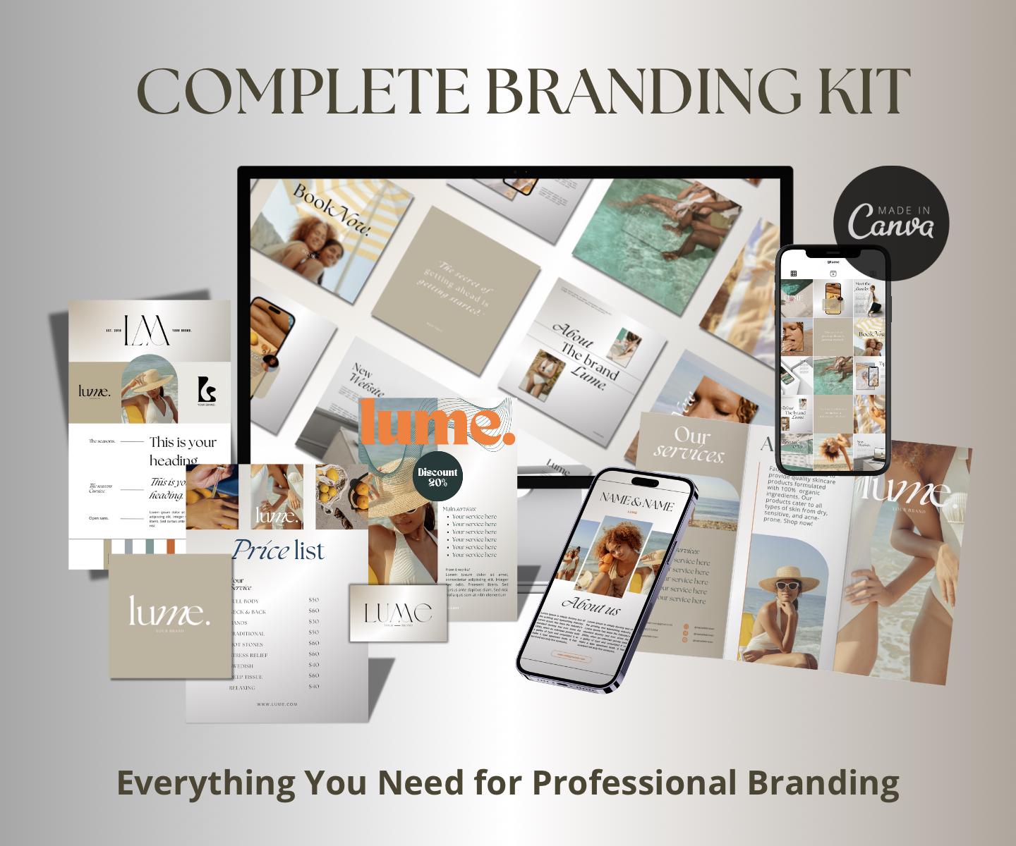 Full Branding Kit Template Social Media Branding Bundle Branding Logo ...