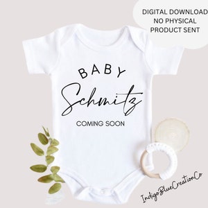 Baby Last Name Custom SVG,PNG, Coming Soon SVG, Pregnancy Announcement svg, png instant download, Baby Coming Soon svg, baby svg image 2