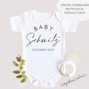 Baby Last Name Custom SVG,PNG, Coming Soon SVG, Pregnancy Announcement svg, png instant download, Baby Coming Soon svg, baby svg image 3