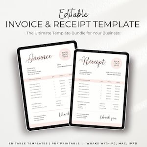 Editable Invoice & Receipt Canva Template Bundle | Invoice Template | Printable Invoice | Editable Invoice | Business Solutions