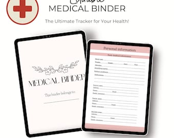 Carpeta médica / Rastreador médico / Diario médico / Rastreador de salud / Diario de salud / Diario de salud / Rastreador diario de salud / Diario de bienestar