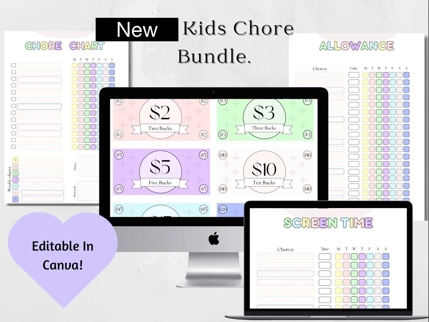 Kids Chores Chart | Kids Chores Bundle | Kids Tracker | Kids Task Tracker | Child Chores Tracker | Child Planner | Chores Planner | PDF