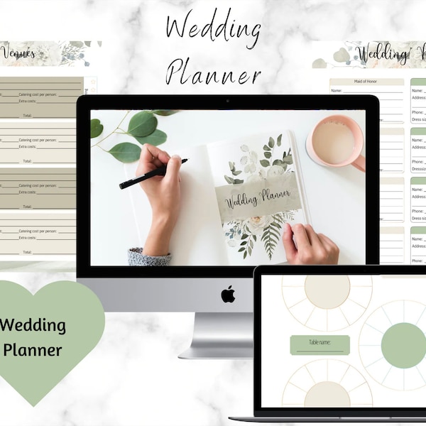 Editable Wedding Planner Printable | Printable Wedding Planner Kit | Wedding Checklist Template | Wedding Planning Book | Wedding Organizer
