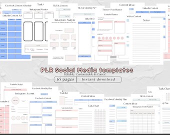 Social Media Planner | Instagram Planner | TikTok Planer | Facebook Planner | YouTube Planner | Social Media Guide | Inhaltsplaner