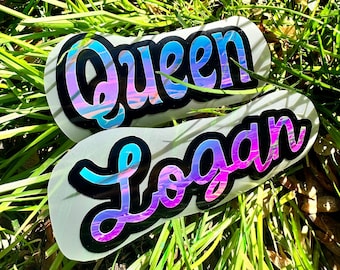 Custom Holographic Name Decal Sticker: Water Bottle, Tumbler, Auto