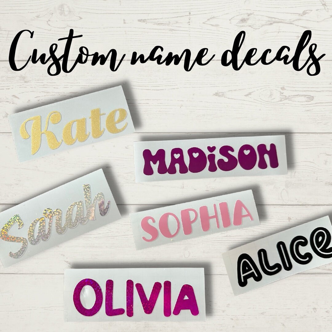Personalized Name Decal: Waterproof Vinyl Sticker for Tumbler, Wine ...
