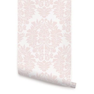 Damask Wallpaper Classic Blush Rosa Tapete