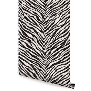 Zebra Print Wallpaper, Black, Wallpaper
