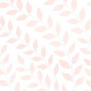 Enchanted Flowing Leaves, Pink, Wallpaper