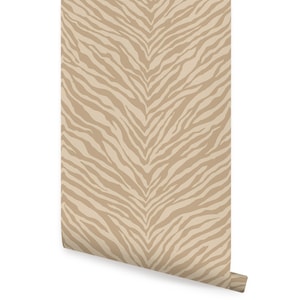 Papier peint à imprimé zèbre, kaki, papier peint