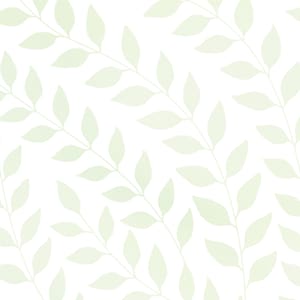Enchanted Flowing Leaves, Green, Wallpaper