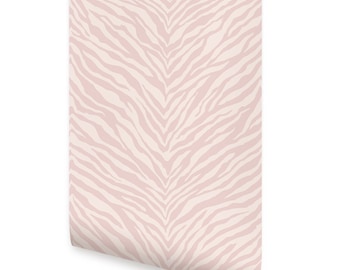 Pink Zebra Print Wallpaper - Peel and Stick or Traditional Unpasted
