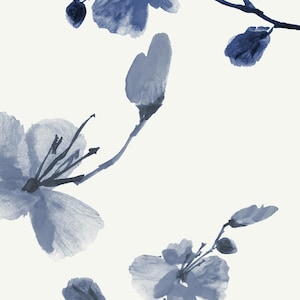 Blue Petal Climbing Flowers Wallpaper