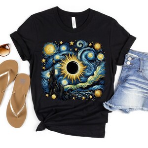 Eclipse 2024 Shirt, Solar Eclipse 2024, Total Solar Eclipse Shirt, Van Gogh Eclipse, Sun Moon TShirt, Family Matching Shirt, Astronomy Gift