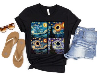 Van Gogh Total Solar Eclipse 2024, Starry Night Eclipse Shirt, April 8 2024 Eclipse Shirt,  Astronomy Gift, Sun Moon Shirt Gift for Her