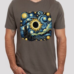 Eclipse 2024 Shirt, Solar Eclipse 2024, Total Solar Eclipse Shirt, Van Gogh Eclipse, Sun Moon TShirt, Family Matching Shirt, Astronomy Gift image 5