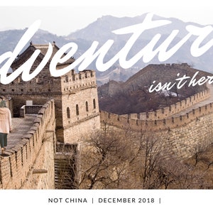 Cartes postales personnalisées Adventure China : votre voyage humoristique vous attend