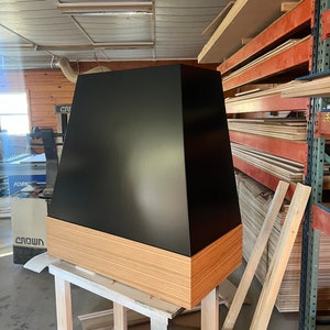 Custom tapered wood range hood
