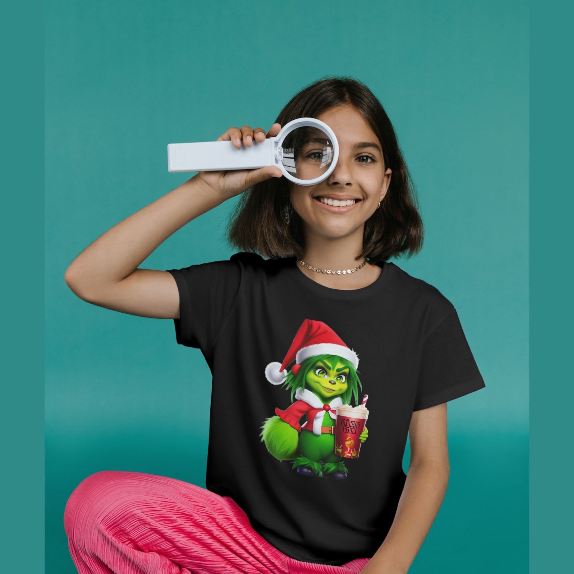 Girl Grinch PNG Digital Download Cute Drinking Design for Crafts Etsy