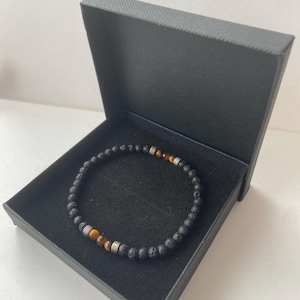 Obsidian and Tiger Eye bracelet