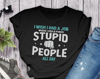 Sarkastisches T-Shirt mit der Aufschrift „Schlag dumme Leute“, humorvolles Grafik-T-Shirt