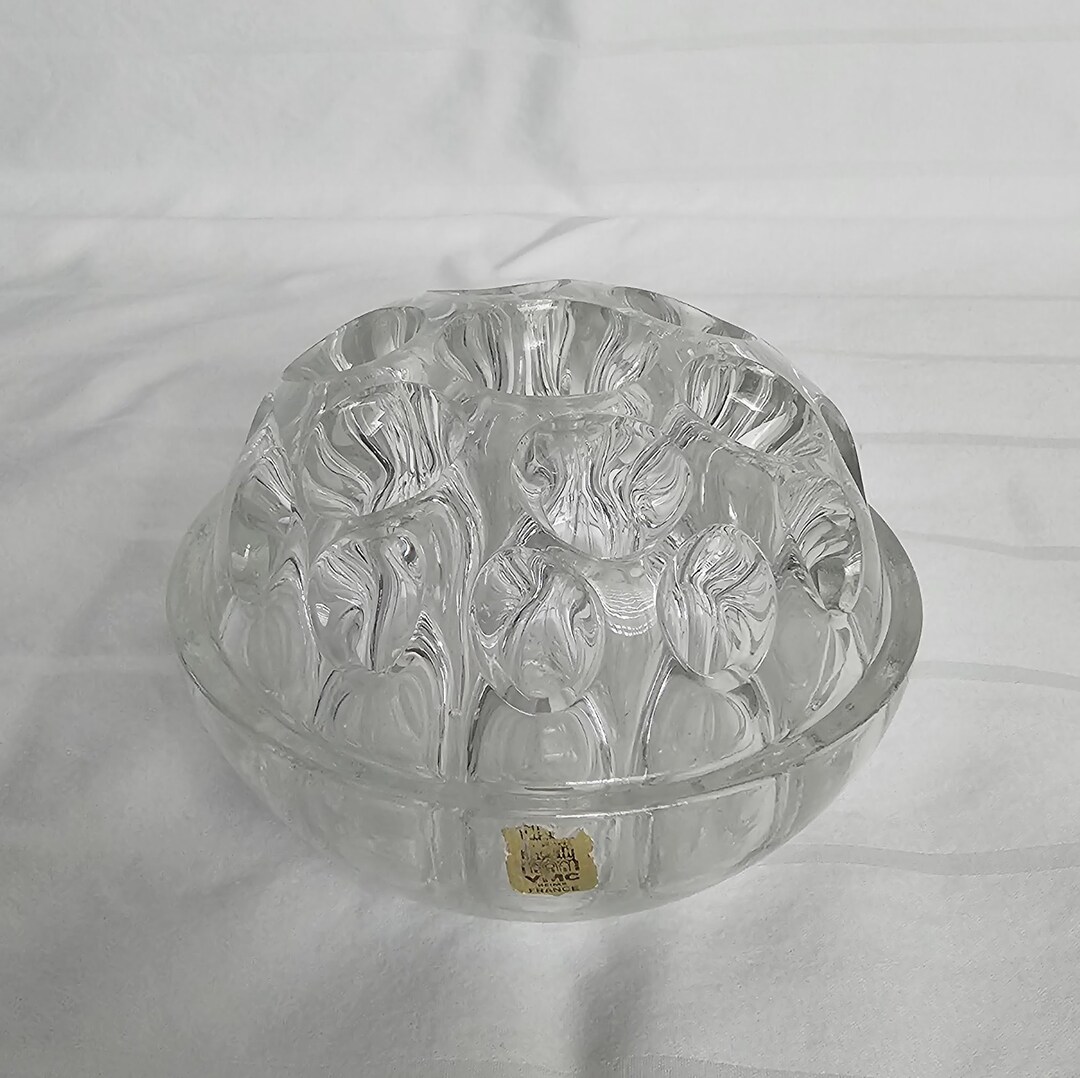 Vintage Glass Flower Frog by VMC Reims Etsy