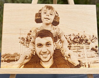 Laser engraved wood photo, Custom wood burned photo, Engraved photo plaque, Personalized engraved photo on wood, Photo gift for him/her