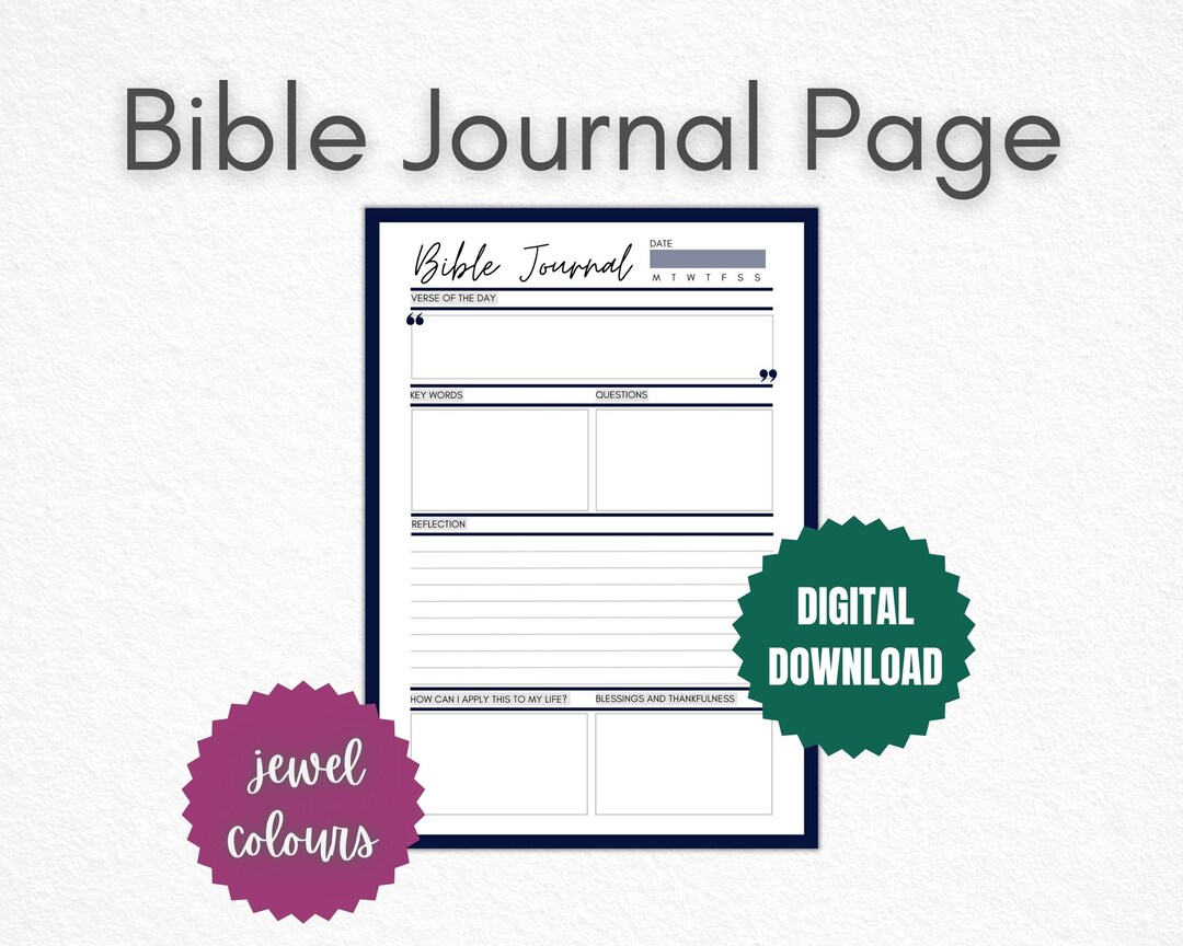 Bible Journal Daily Devotional Page Bible Study Reflection Bible ...