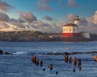 Coquille River Lighthouse Print: Bandon Oregon Coast Photographic Art
