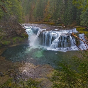 Lower Lewis River Falls, Washington. Waterfall Landscape & Nature Photography Prints, Wall Art, Canvas Art Prints, Metal Prints