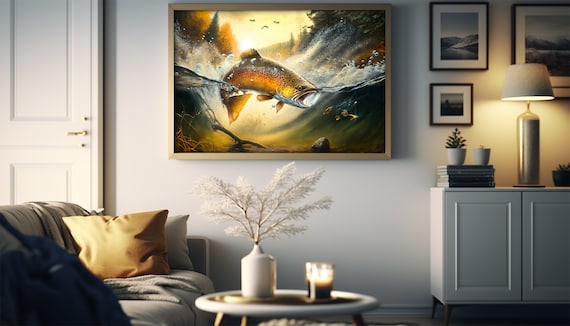 Brown Trout Fish Watercolor Painting Digital Print, Nature Art, Flyfishing  Painting Print, Wall Art 