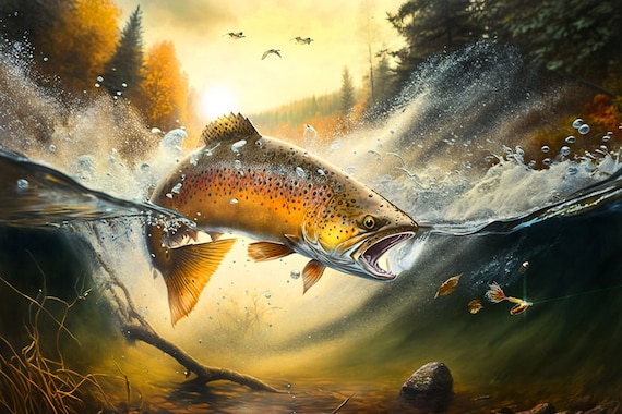 Brown Trout Fish Watercolor Painting Digital Print, Nature Art, Flyfishing  Painting Print, Wall Art - Etsy Canada